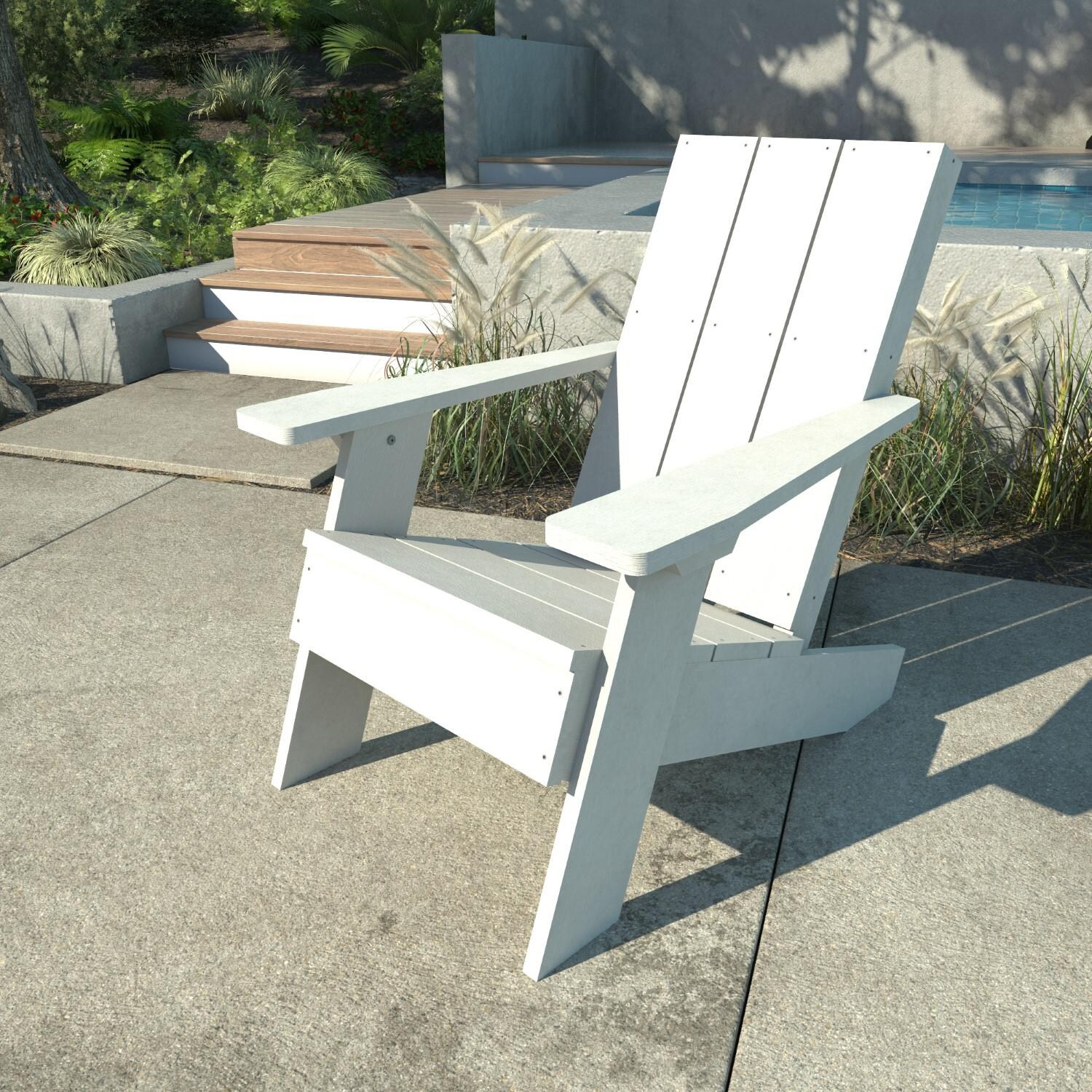 Lakeview Classical Cove Modern Adirondack Chair - White thumbnail