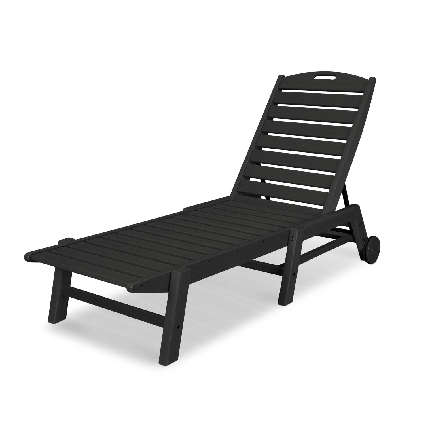 POLYWOOD Nautical Chaise W/Wheels - Black thumbnail