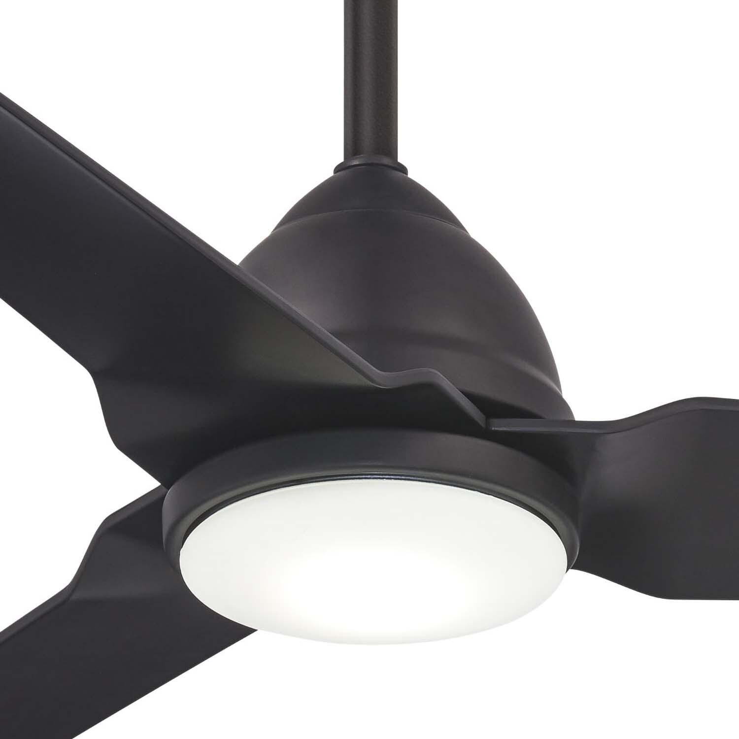 Minka-Aire F753L-CL Java 54-Inch 3-Blade Ceiling Fan in Coal Finish w/ Coal Blades & Etched Opal Glass - Closeup thumbnail