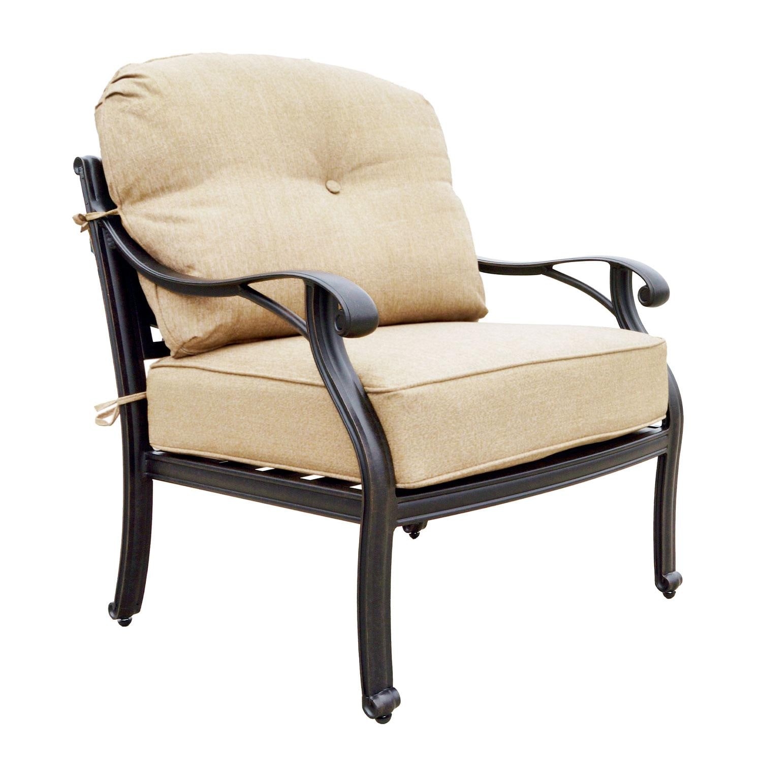Nassau Cast Aluminum Patio Club Chair By Darlee - White Background thumbnail