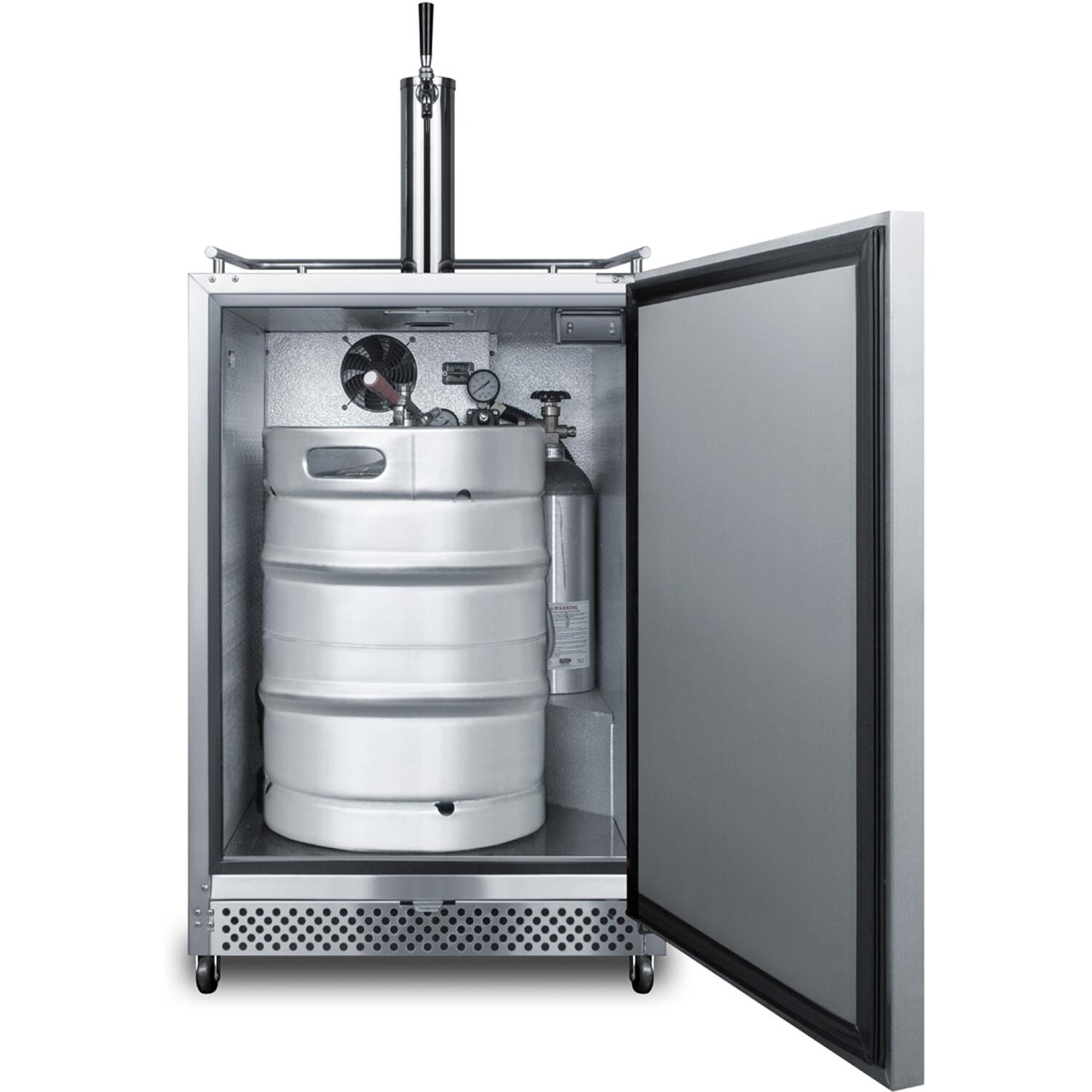 Summit Commercial SBC695OSWKD 24-Inch 6.04 Cu. Ft. Outdoor Rated Single Tap Wine Dispenser / Winerator - Shown With Keg (not included) thumbnail