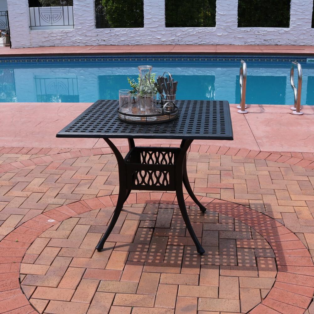 Sunnydaze Decor 35-Inch Black Cast Aluminum Square Dining Table - YUK-839 image