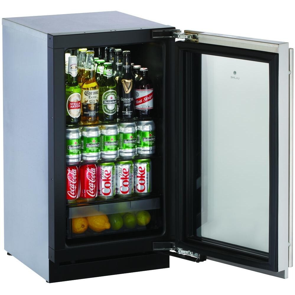 U-Line 3.6 Cu. Ft. Compact Refrigerator With Right Hinge And Lock - 3018RGLS - Open View thumbnail