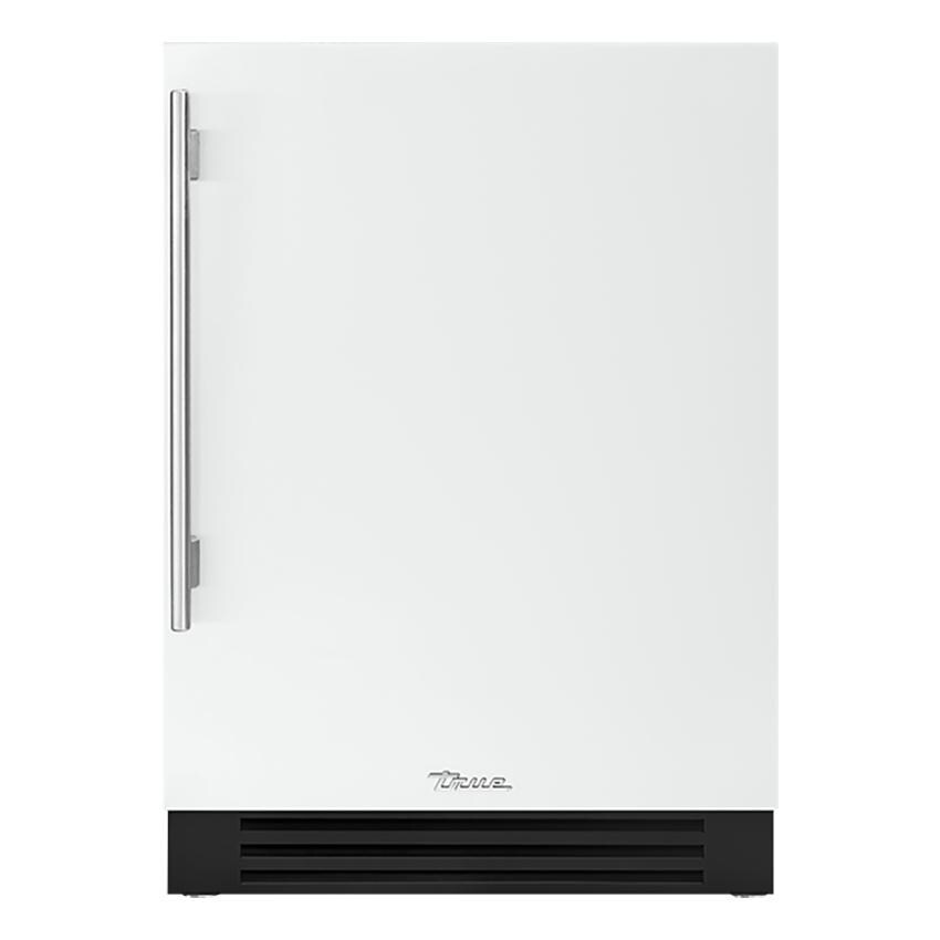 True TUF-24-R-OP-C~DSK-030-H04 24 Inch 5 Cu. Ft. Right Hinge Outdoor Freezer in Matte White w/ Stainless Steel Handles - White Background thumbnail