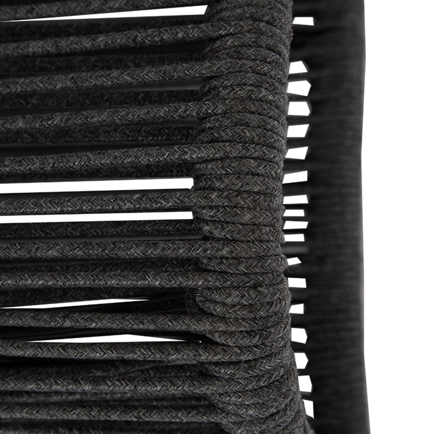 Milano Aluminum & Olefin Rope Patio Daybed in Dupione Celeste w/ Self Welt By Sunset West - Woven Rope - Detail thumbnail