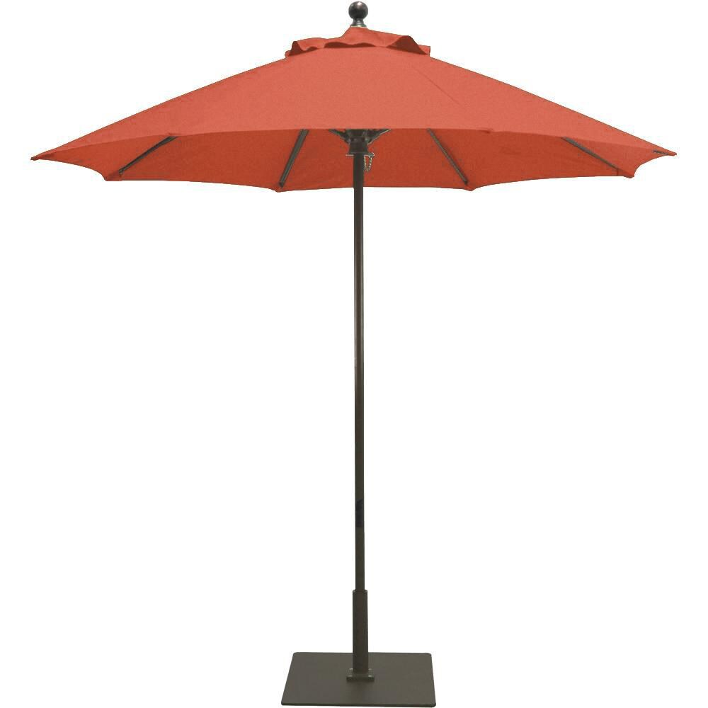 Galtech 7.5 Ft. Octagonal Aluminum Patio Market Umbrella W/ Push Lift - Black Frame W/ Sunbrella Canvas Brick Canopy