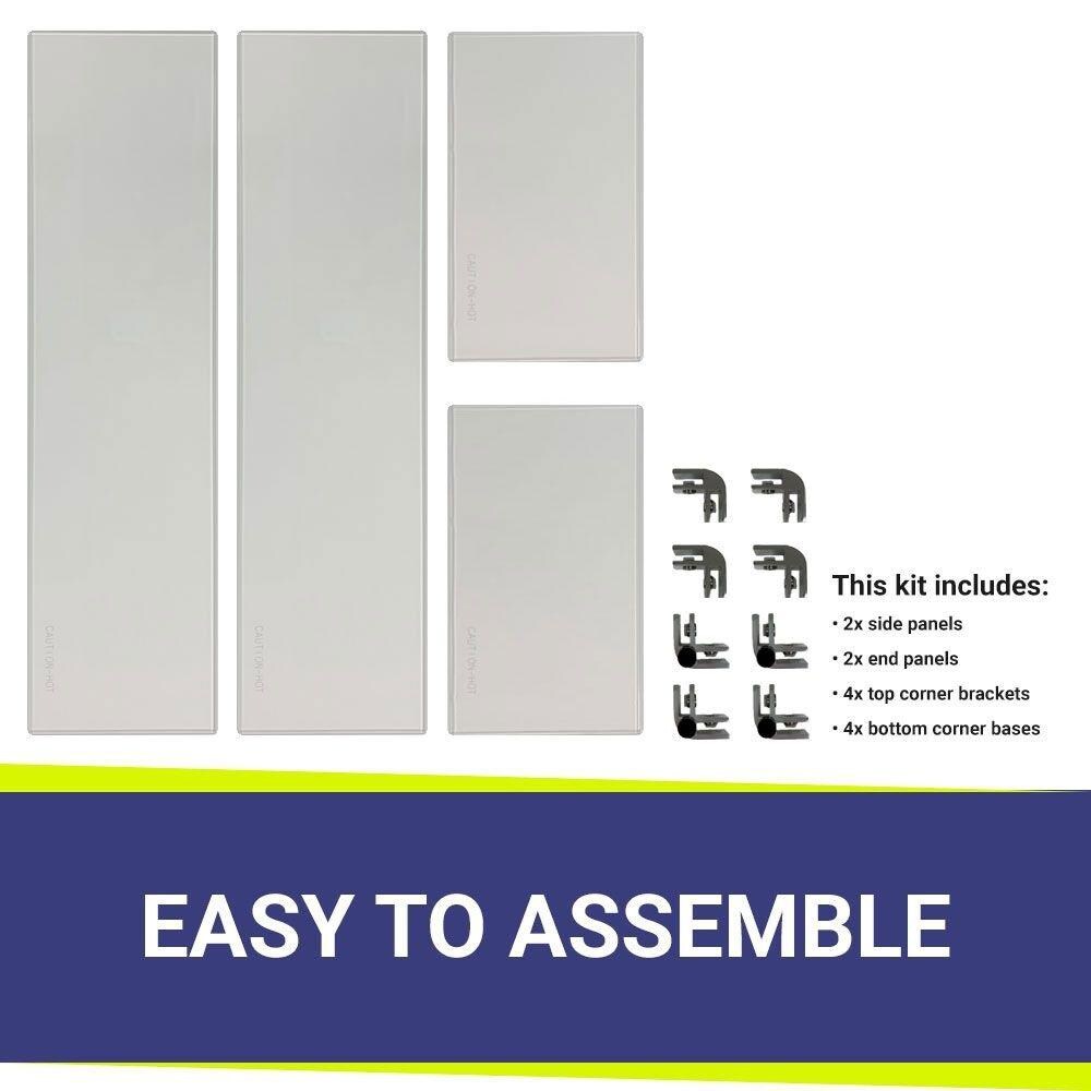 BBQGuys Signature FG-AFPP-18 Polished Glass Flame Guard For 18-Inch Rectangular Drop-In Fire Pit Pans - Components Listing thumbnail