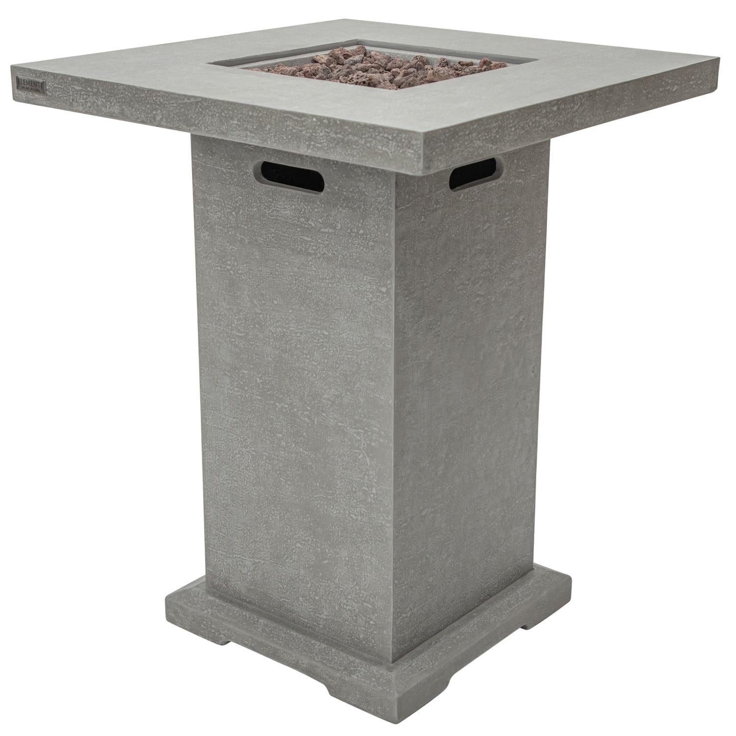 Elementi OFG221-LP Montreal 34-Inch Square Propane Fire Pit Table - Front View - White Background thumbnail