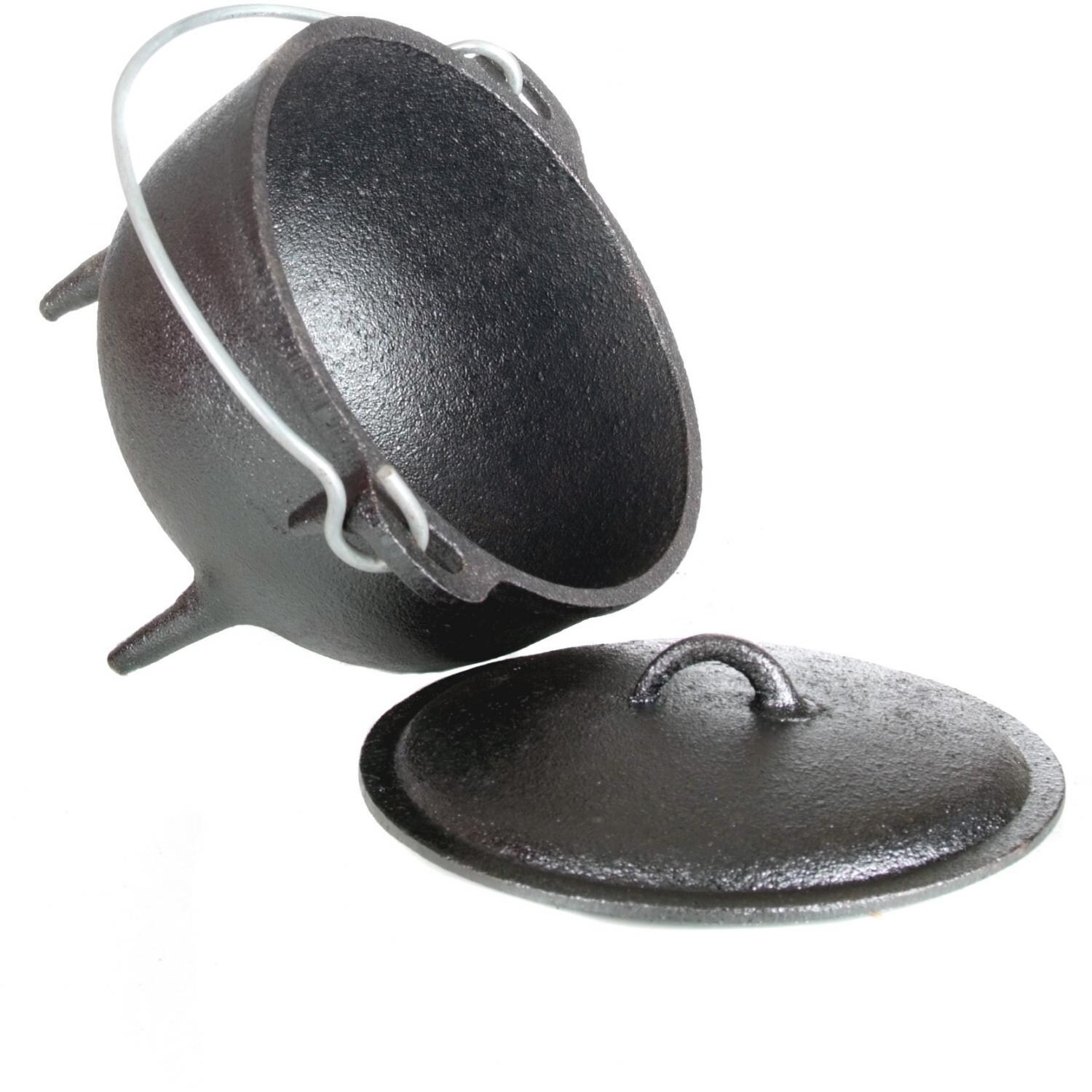 Cajun Cookware 1-Quart Seasoned Cast Iron Camp Pot With Legs - Inside View thumbnail