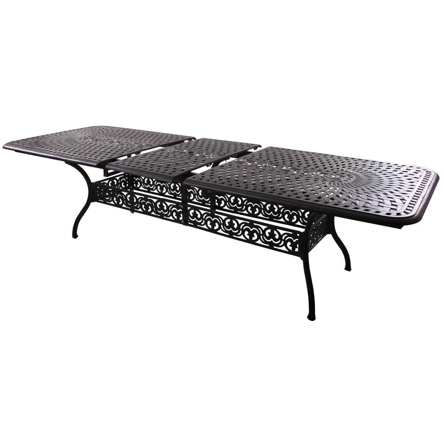 Darlee 201010-11PC-60LE Santa Barbara 11 Piece Cast Aluminum Patio Dining Set W/ 92 X 42 Inch Rectangular Extension Table & Beige Canvas Cushions - Dining Table W/ Extension thumbnail