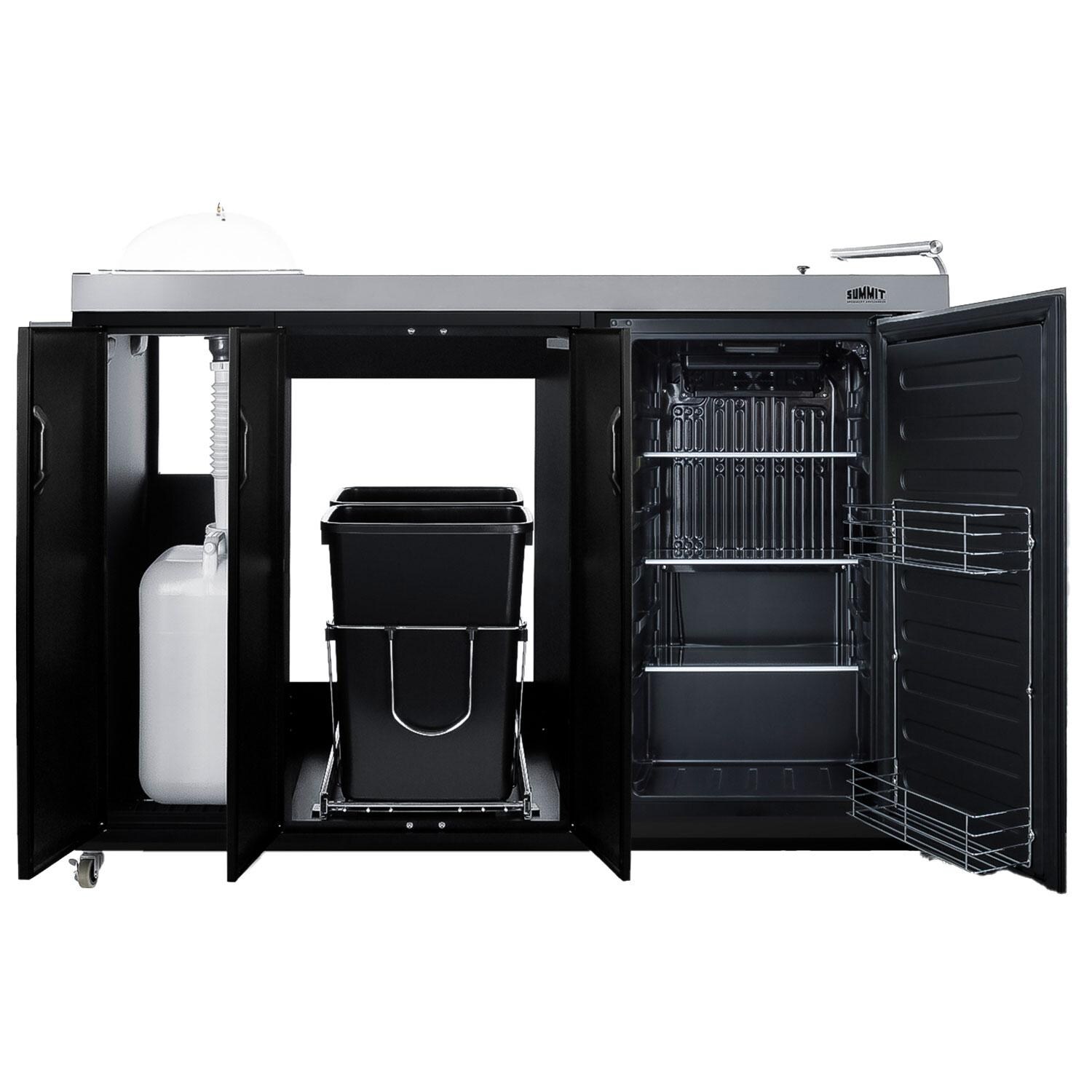 Summit CK54OSLS Portable Outdoor Stainless Steel Weatherproof Kitchenette Refrigerator - Left Hinge - All Features thumbnail