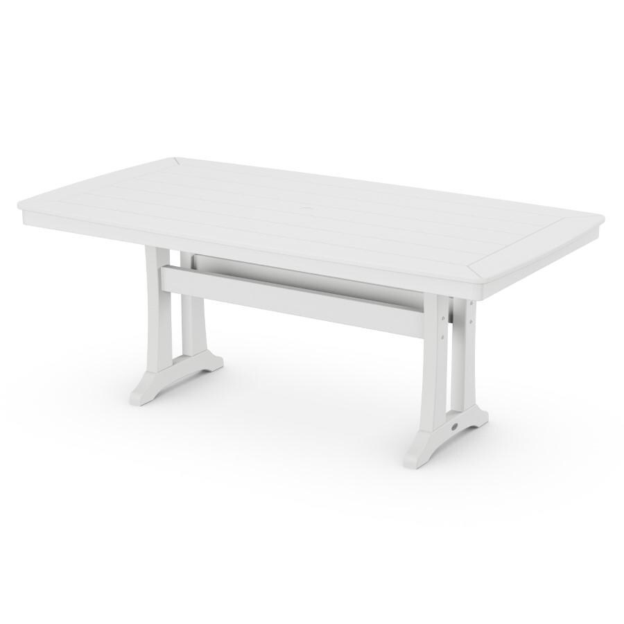 POLYWOOD Nautical Trestle 38" x 73" Dining Table in White thumbnail