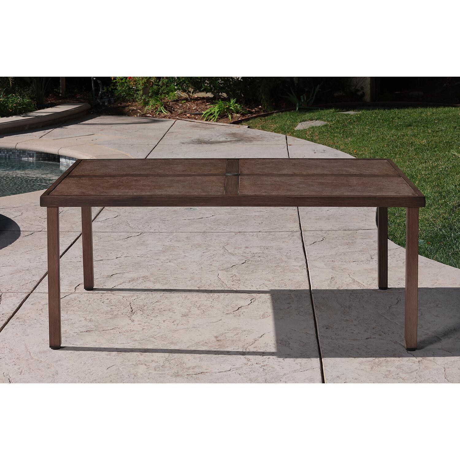 Lakeview Outdoor Designs Bay St. Louis 7 Piece Wicker & Aluminum Patio Dining Set - Patio Table Front thumbnail