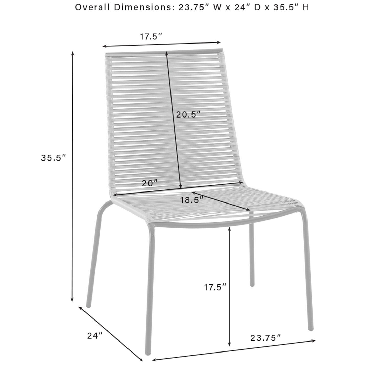 Ultimate Patio UP-92515MB-GY 5Pc Wicker Outdoor Dining Set in Gray - Club Chair Dimensions - Diagram thumbnail