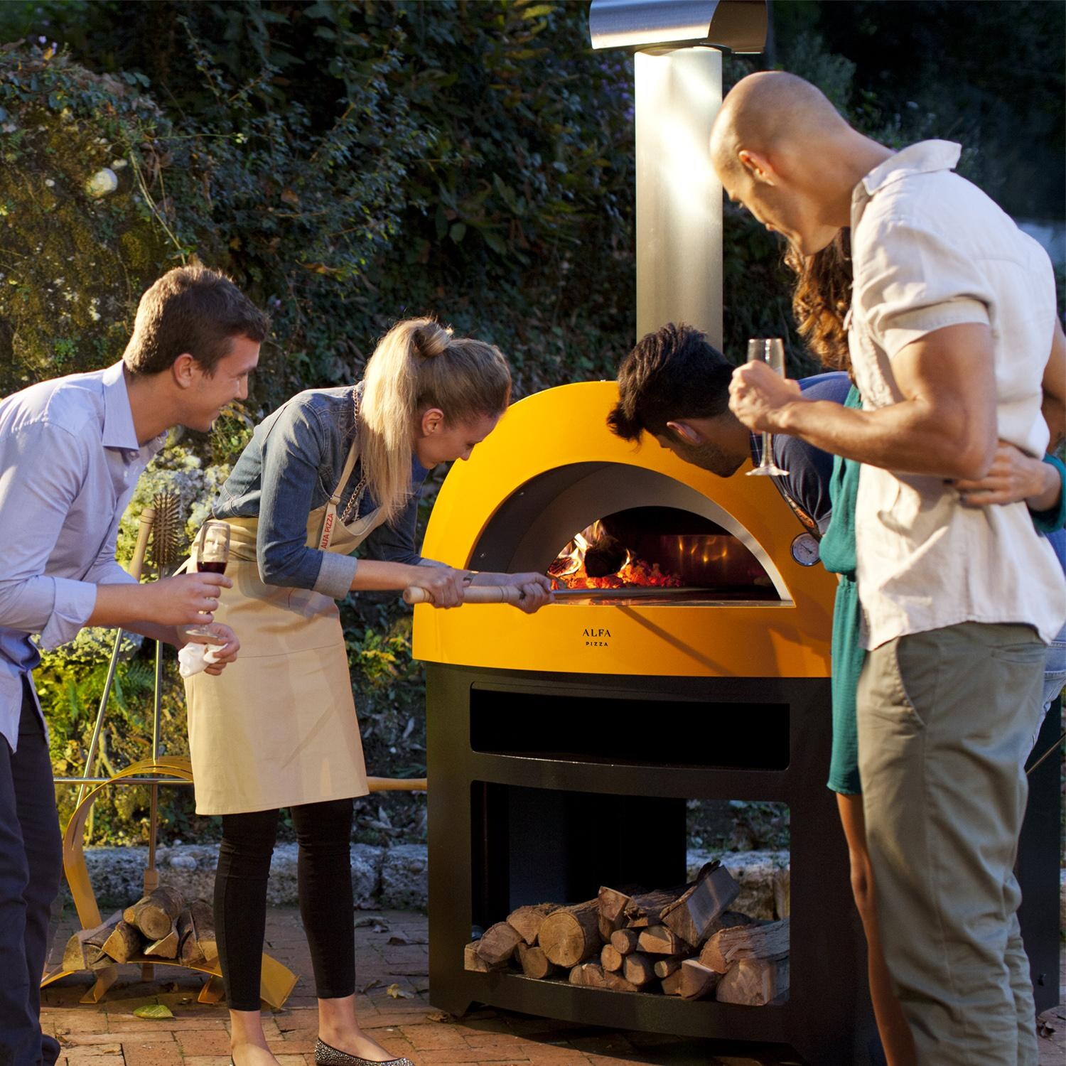 Alfa Pizza Allegro 39-Inch Outdoor Wood-Fired Pizza Oven - Lifestyle View thumbnail