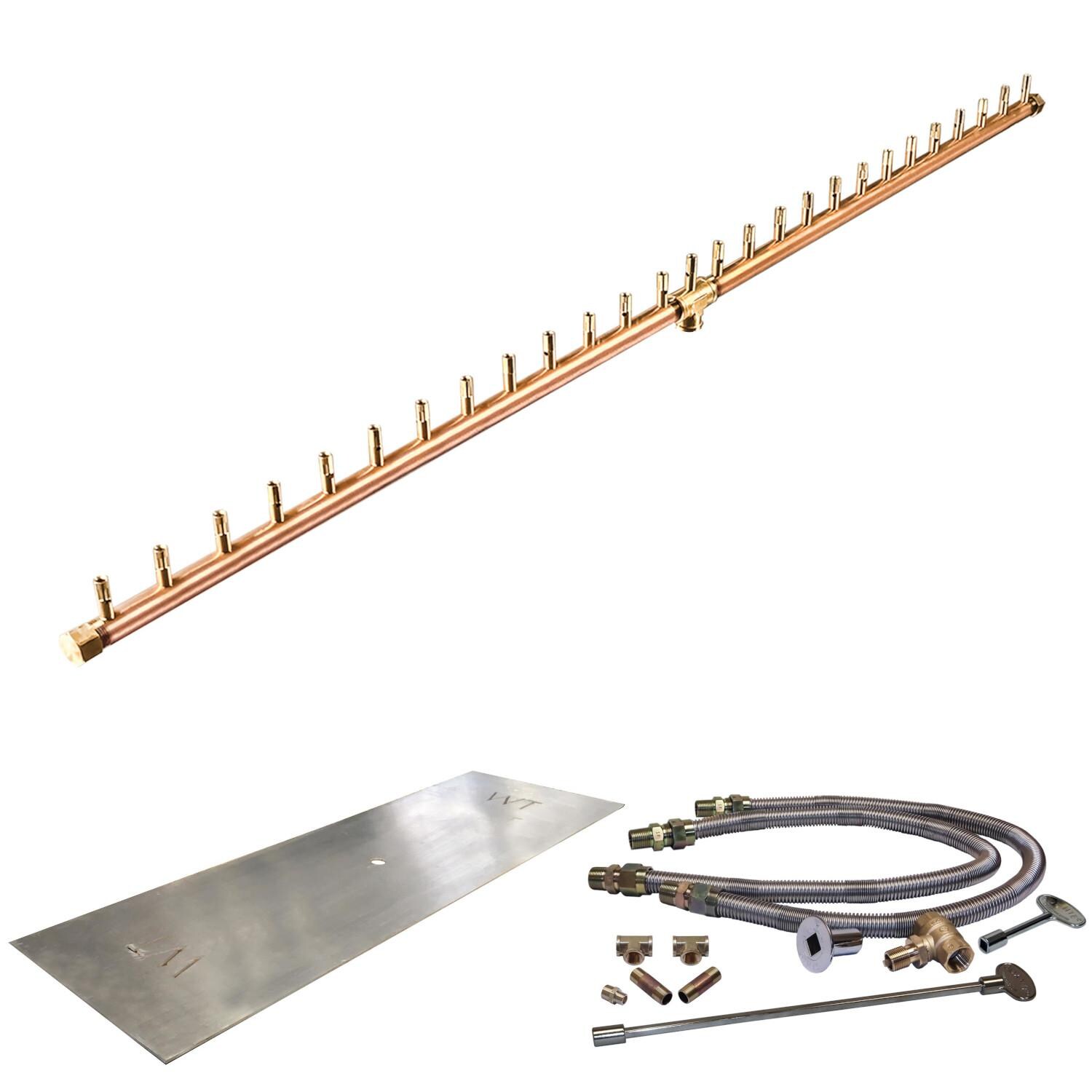 Warming Trends CFBL270NGALPL6212FK2 62 X 12-Inch Linear Natural Gas Fire Pit Burner Kit W/ 54-Inch Linear CROSSFIRE Brass Burner thumbnail