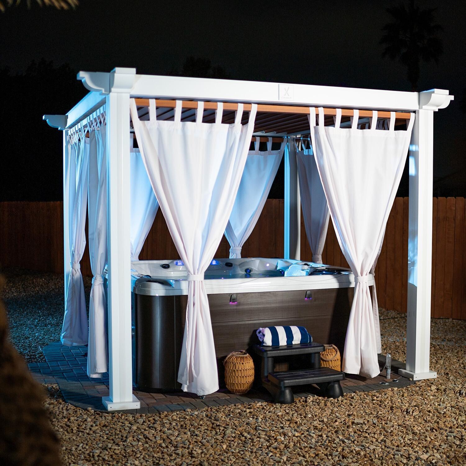 10 - x10 - Cabana in South Beach w/ Corbels & Teak Louvers by Lakeview Outdoor Designs - Lifestyle thumbnail