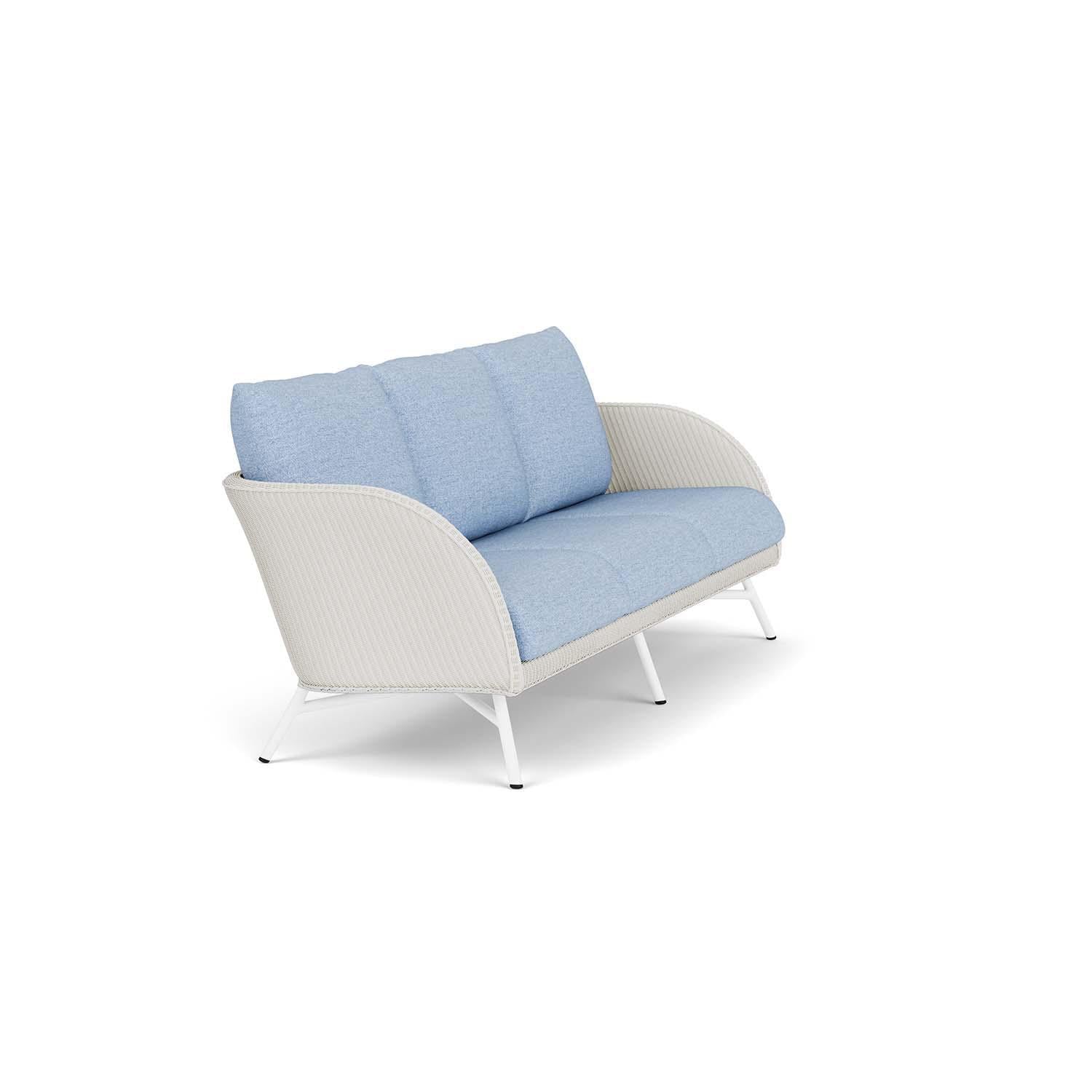 Lloyd Flanders Essence Sofa W/Demo Skyway Fabric - Matte White Finish - Angled thumbnail