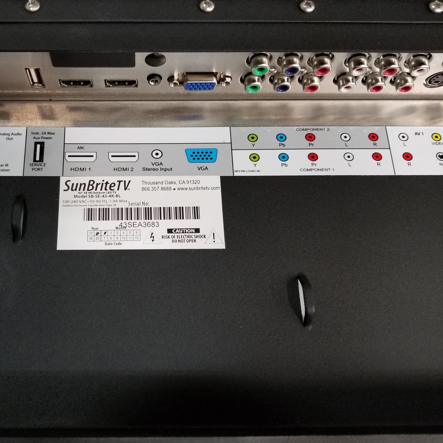 SunBriteTV Signature Series 4K LED Outdoor UHDTV - Media Ports thumbnail