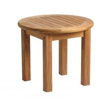 Classic 21 Inch Round Teak Patio End Table By Douglas Nance