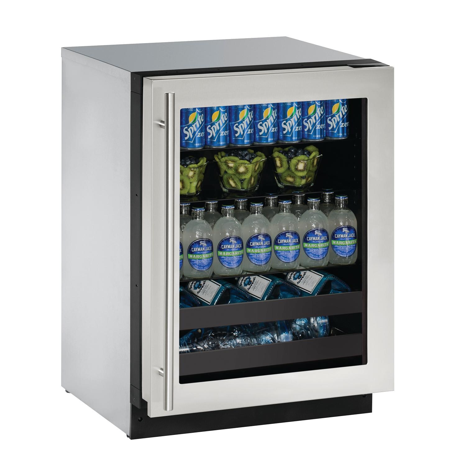 U-Line 24-Inch 4.9 Cu. Ft. Built-In / Freestanding Beverage Center - Stainless Steel - U-2224BEVS-00B thumbnail