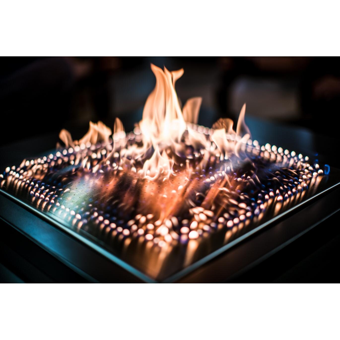Blazing Beats Dancing Flame Fire Table with South Beach Loft Finish - Burner thumbnail