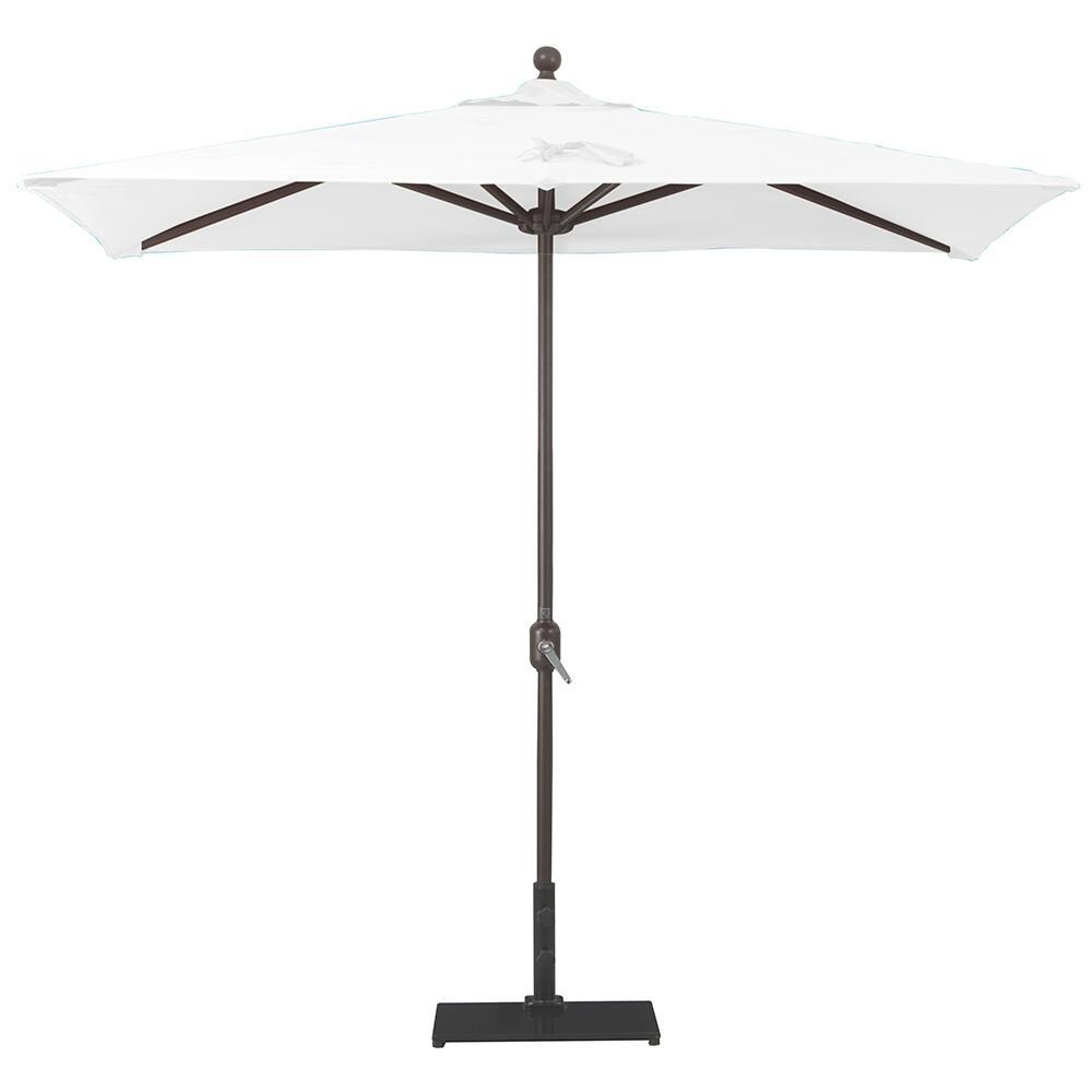 Galtech 3.5 X 7 Ft. Rectangular Aluminum Patio Market Half Wall Umbrella W/ Crank Lift - Antique Bronze Frame W/ Sunbrella Canvas Natural Canopy