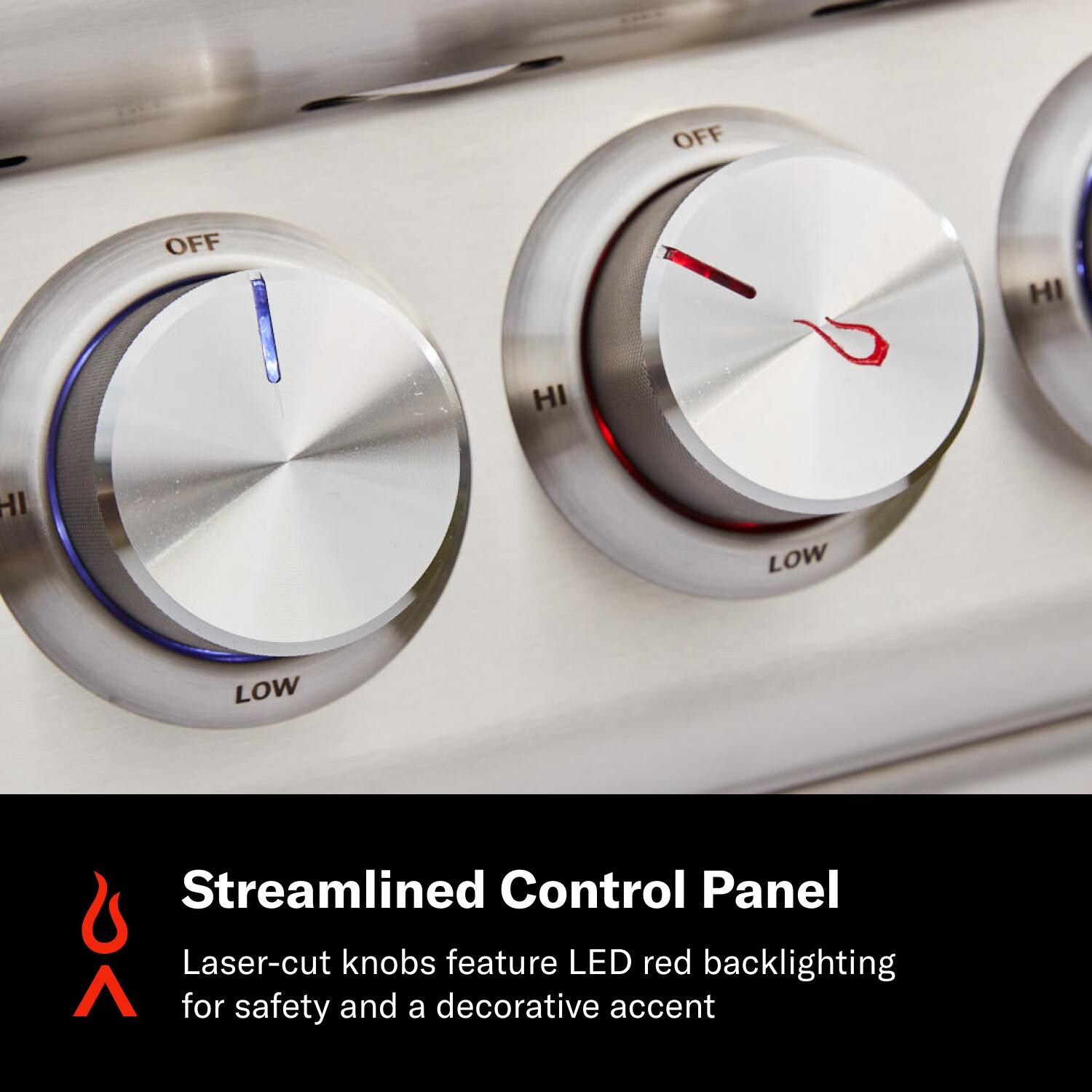 Blaze BLZ-4LTE3-LP Freestanding Propane Grill - Streamlined Control Panel - Detail