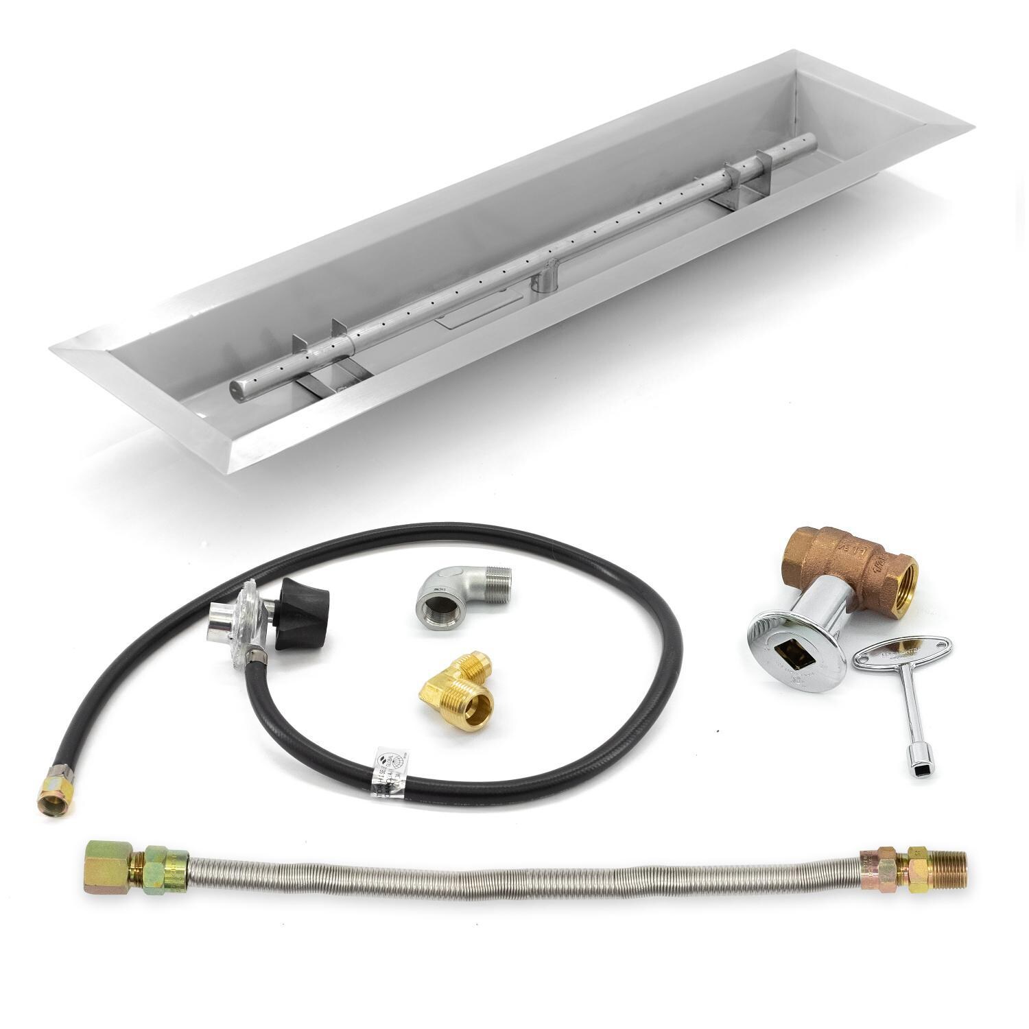 BBQGuys Signature 30-Inch Linear Drop-In Pan W/ 25-Inch Propane T-Burner & Connection Kit image