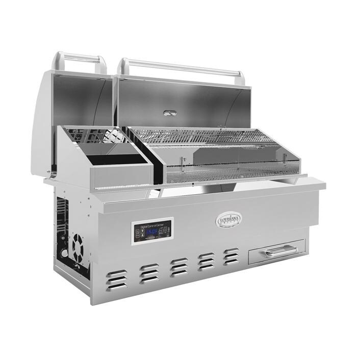 Louisiana Grills Estate Series 860 sq in 304 Stainless Steel Built-In Pellet Grill - LG ESTATE 860BI - Open thumbnail