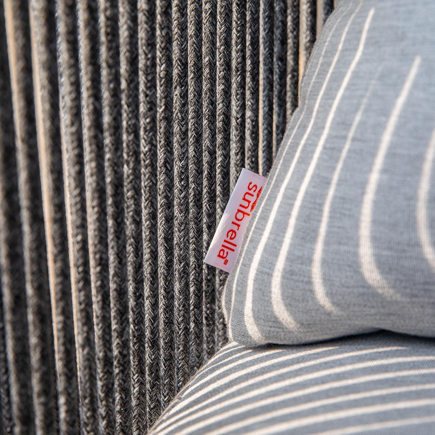 Elementi OS-2503S Capri Outdoor Aluminum Club Chair w/ Sunbrella Cushions - Sunbrella Cushion Tag - Detail thumbnail