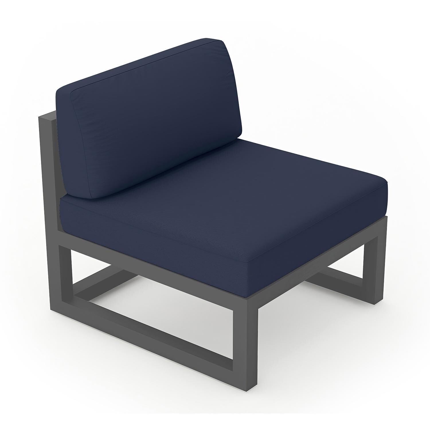 Misty Cove Middle Club Chair in Slate w/Spectrum Indigo Cushions by Lakeview - Top Angle View - White Background thumbnail