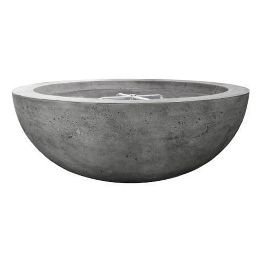 Moderno 4 48-in Round Glass Fiber Reinforced Concrete Natural Gas Fire Bowl in Pewter by Prism Hardscapes - White Background thumbnail