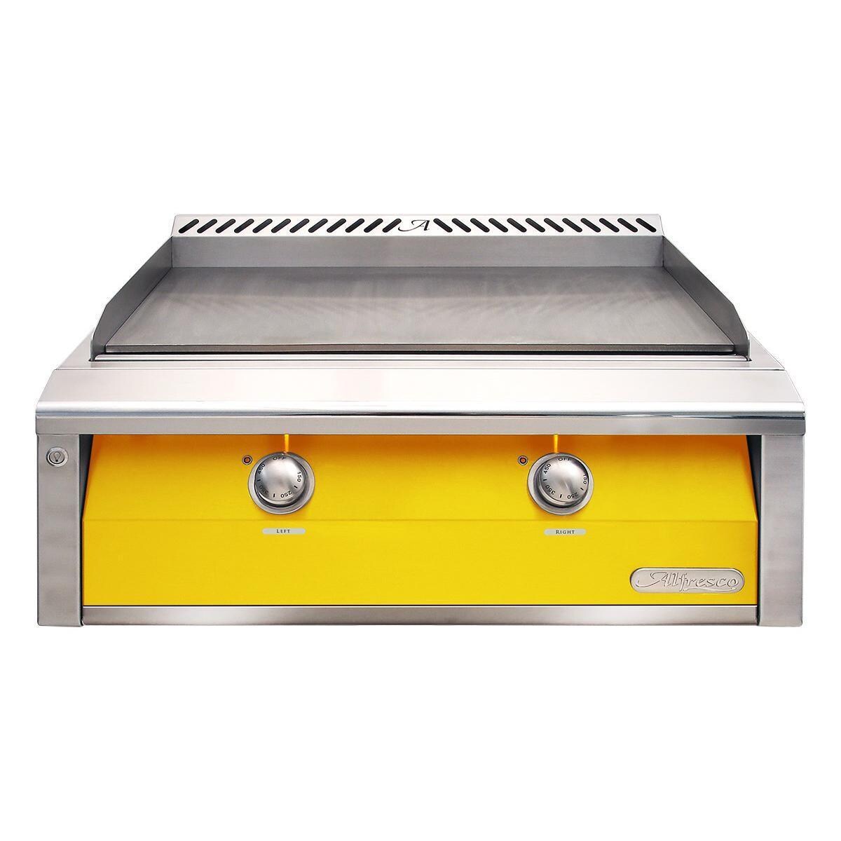Alfresco 30-Inch Built-In Natural Gas Griddle in Traffic Yellow - AXE-30GT-NG-S1023