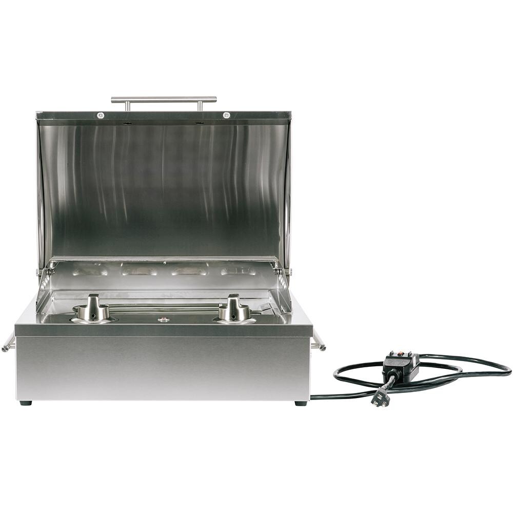 Coyote 18-Inch Portable Electric Grill - Shown With Lid Open thumbnail