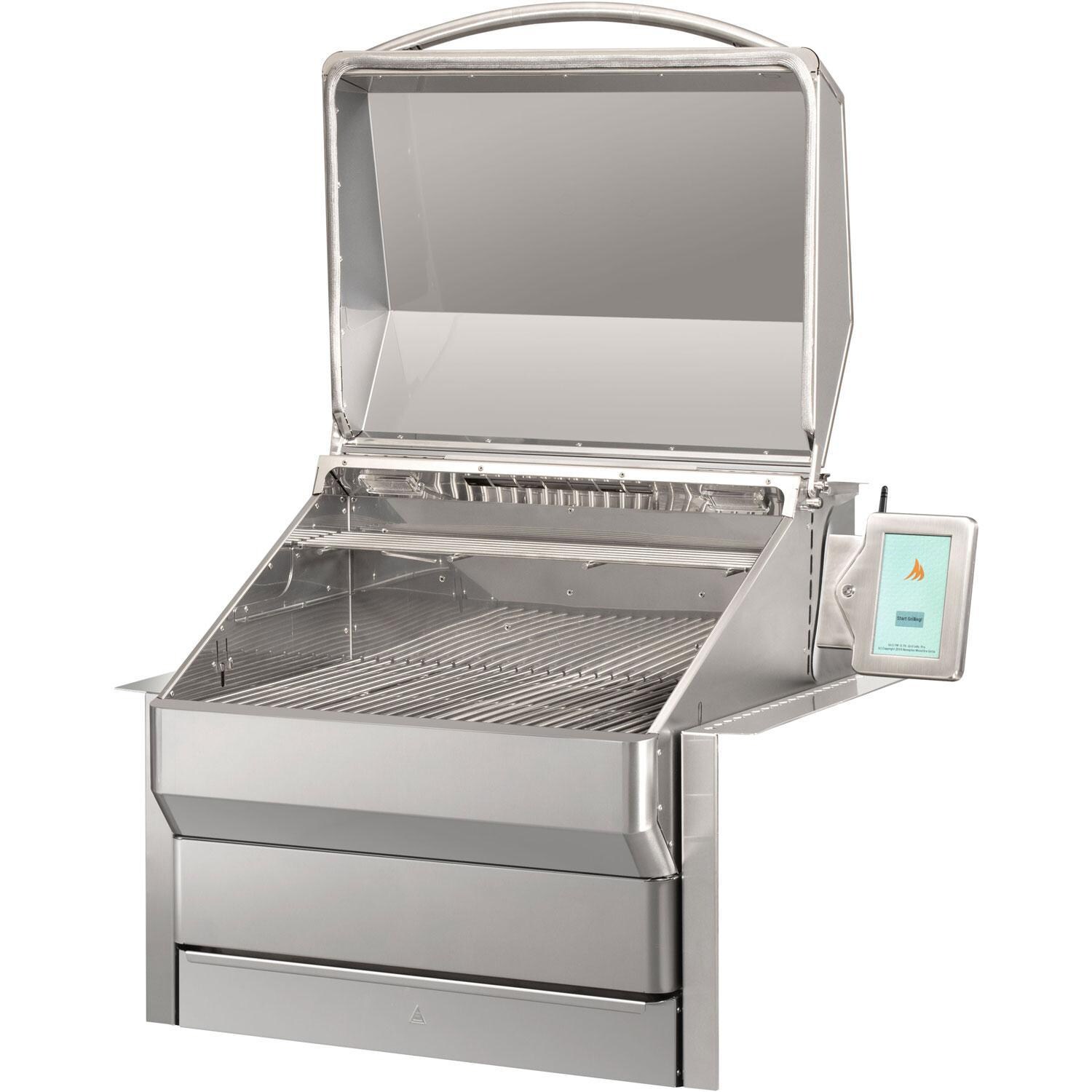 Memphis Grills VGB0001S Pro ITC3 28-Inch Built-In Pellet Grill - Angled W/ Hood Open thumbnail