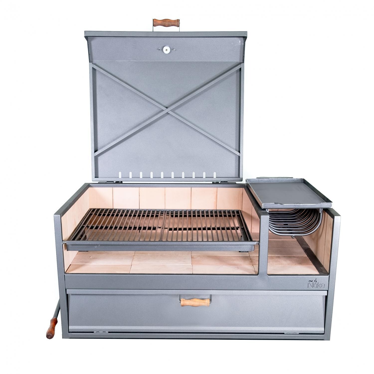 Nuke DELTACT02 47-Inch Argentinian-Style Countertop Gaucho Grill - Open View With Included Griddle thumbnail