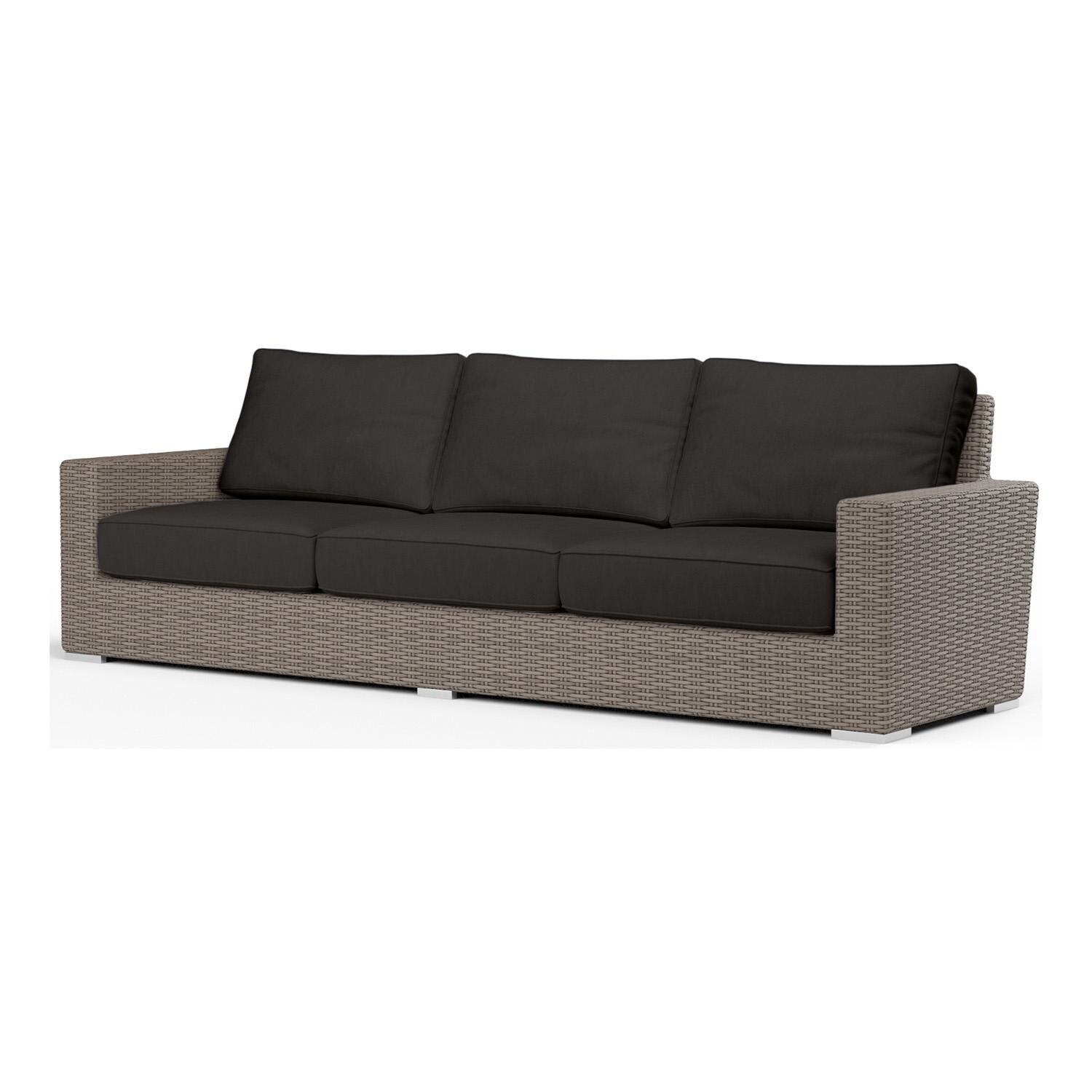 Coronado Wicker Sofa in Driftwood/Spectrum Carbon by Sunset West