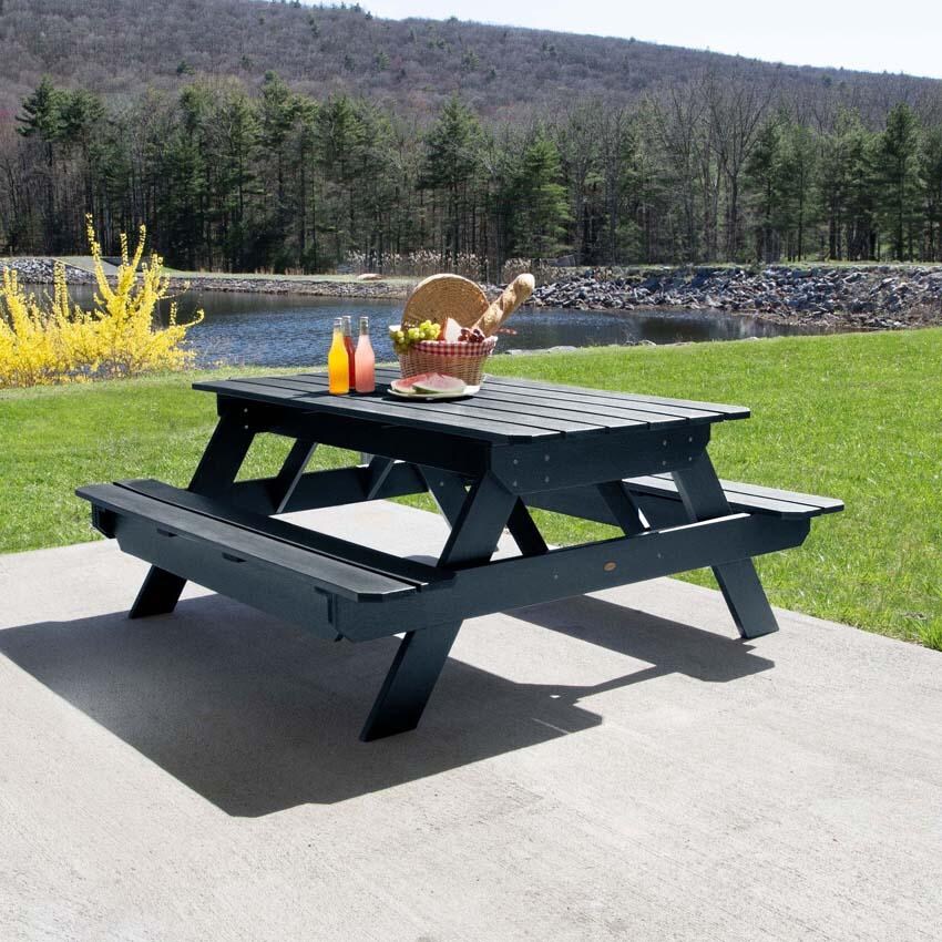 Lookwood 71 Inch Federal Blue Polyresin Picnic Table By Lakeview Outdoor Designs - Lifestyle thumbnail