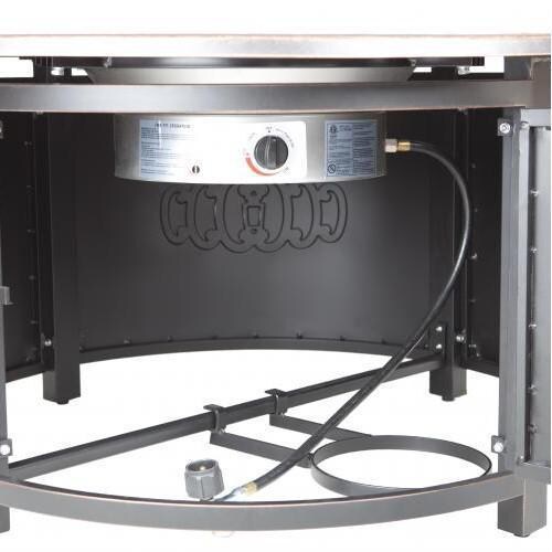Ultimate Patio Cabin Parc 50,000 BTU Propane Round Fire Pit Table - Cast Aluminum - 62262 - Propane Tank Housing thumbnail