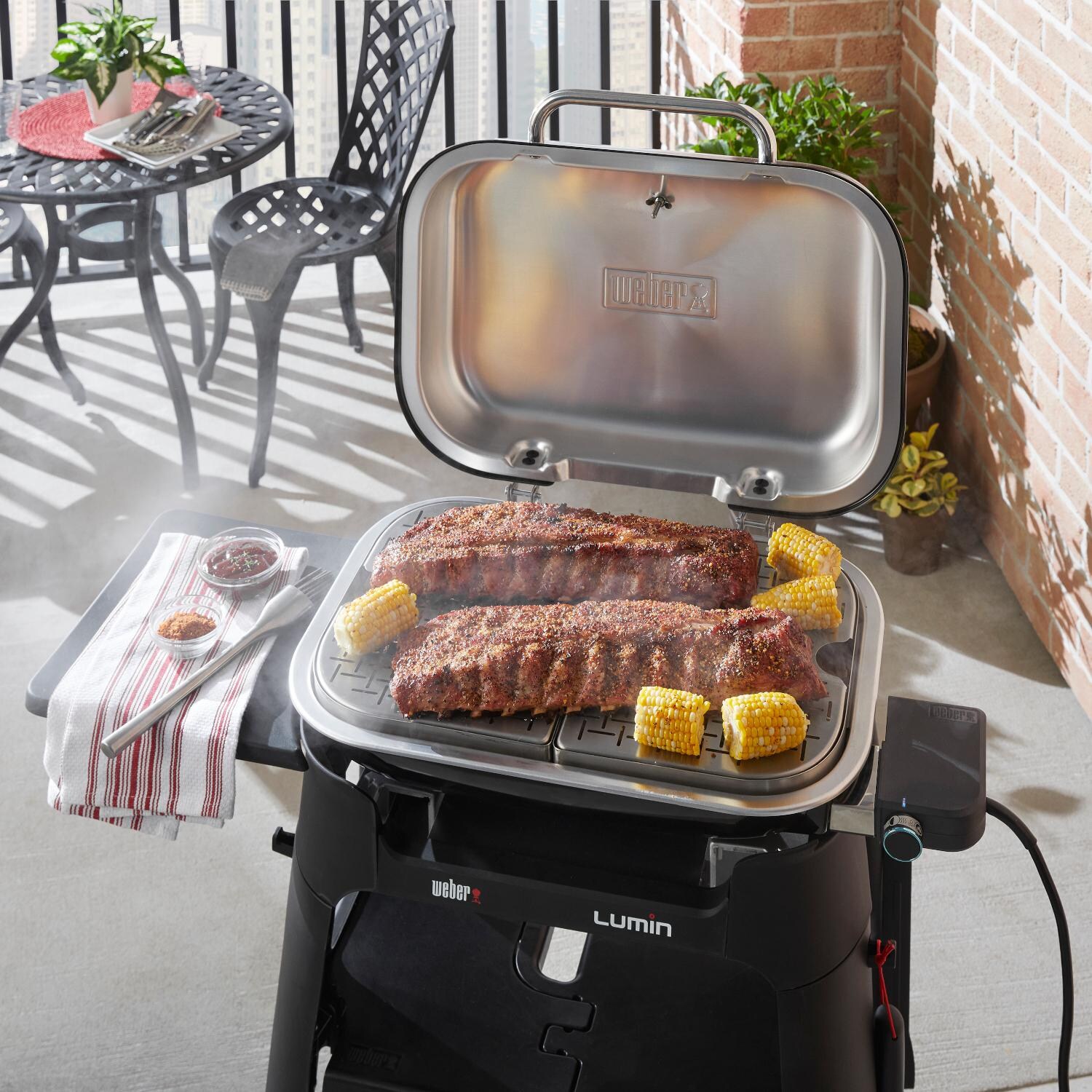 Weber 6614 Stainless Steel Versatility Kit For Lumin Electric Grills - Smoking Ribs thumbnail