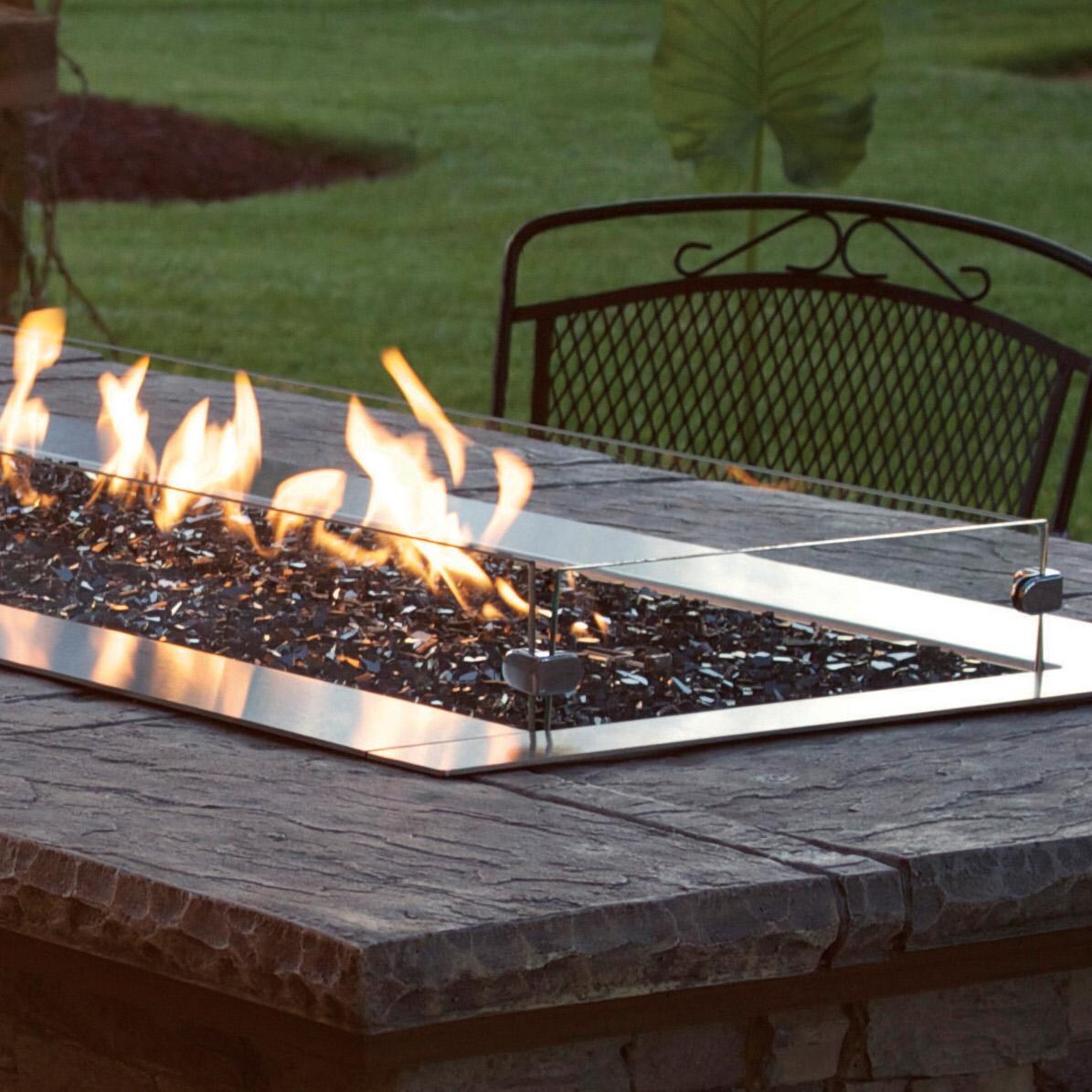 White Mountain Hearth By Empire Wind Deflector Glass Kit for Outdoor Linear Fire Pits - Fire Pit Sold Separately thumbnail