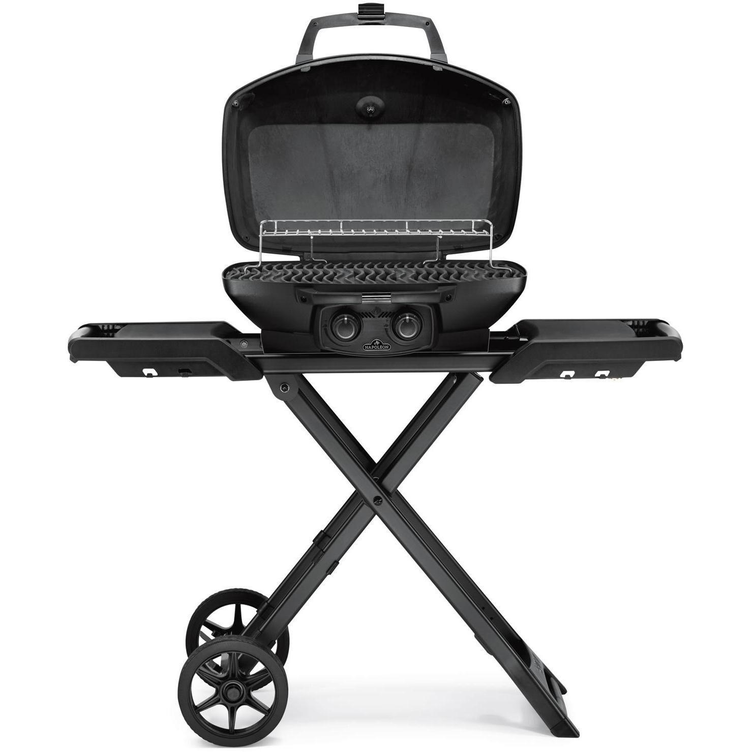 Napoleon PRO285X-MK-PHM Phantom TravelQ Pro 285X Portable Freestanding Propane Gas Grill - Matte Black - Front Open View thumbnail