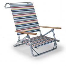 Original Mini-Sun Folding Aluminum Beach Chair By Telescope Casual - Classic Stripe