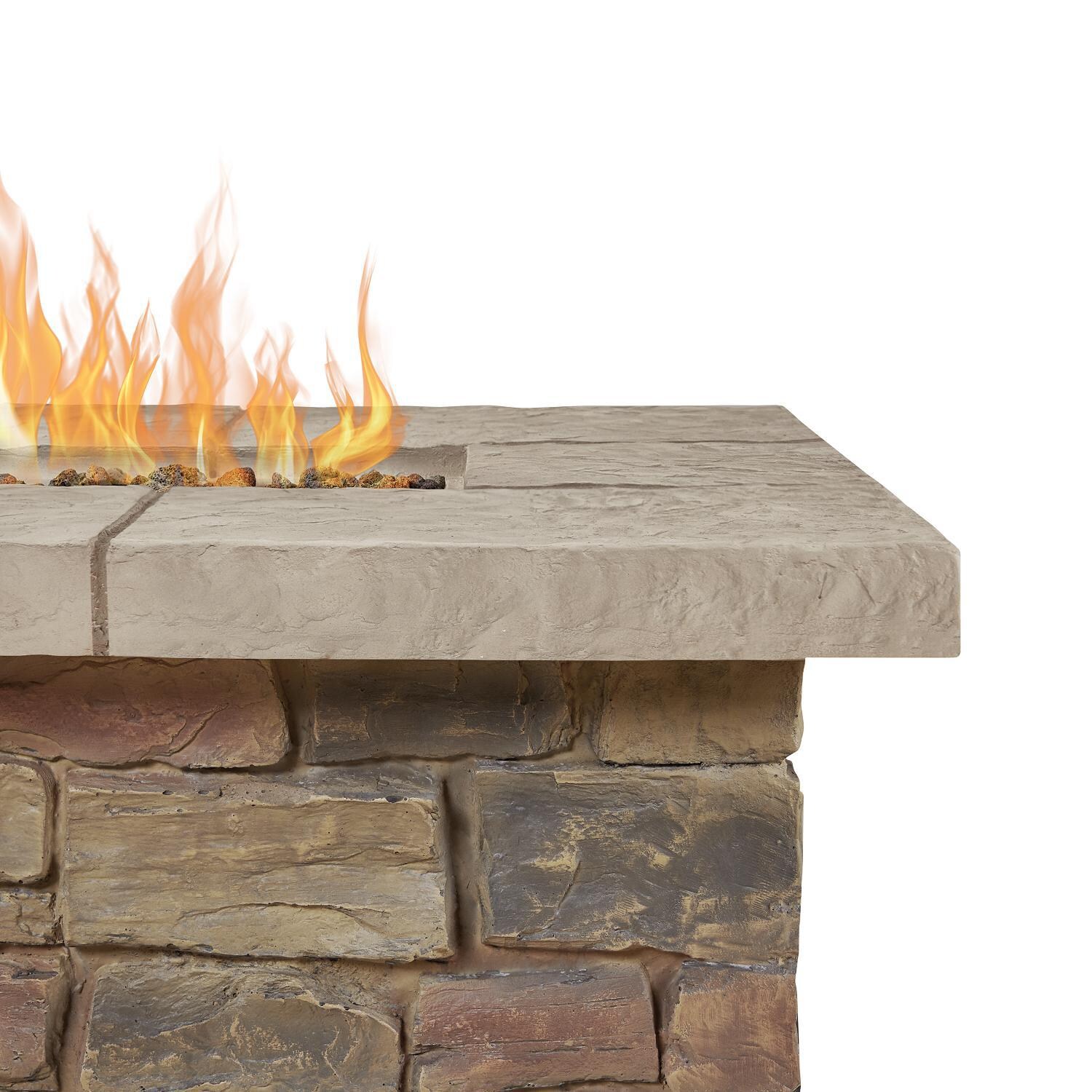 Lakeview Outdoor Designs SC-C11813LP-BF Baywood 66-Inch Rectangular Propane Fire Table - Closeup thumbnail
