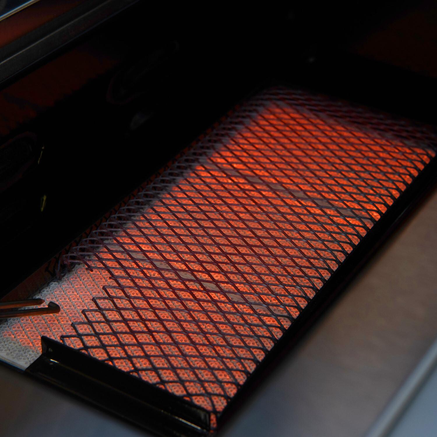 Nexgrill - 720-0958AE - Deluxe 27-Inch Propane Gas Grill On Cart With Infrared Side Burner - Side Burner Lit thumbnail