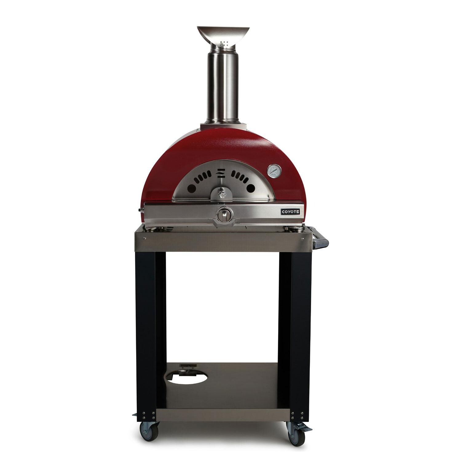 Coyote 30 Inch Freestanding Hybrid Natural Gas Pizza Oven - Red - Display - White Background thumbnail