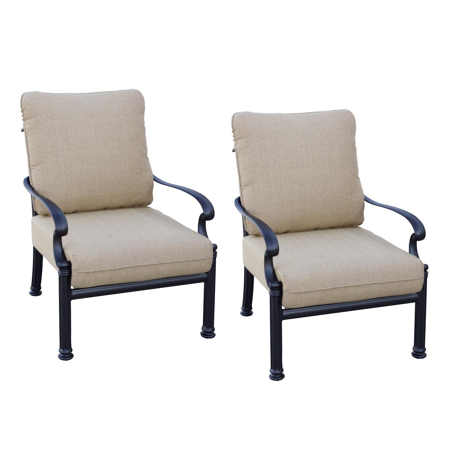 Darlee B/201018-1-2 Santa Barbara 2 Piece Cast Aluminum Patio Club Chair Set - White Background