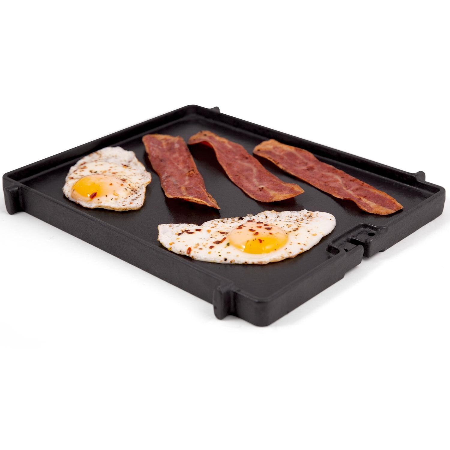 Broil King 11250 Side Burner Cast Iron Griddle - Breakfast Food - White Background thumbnail