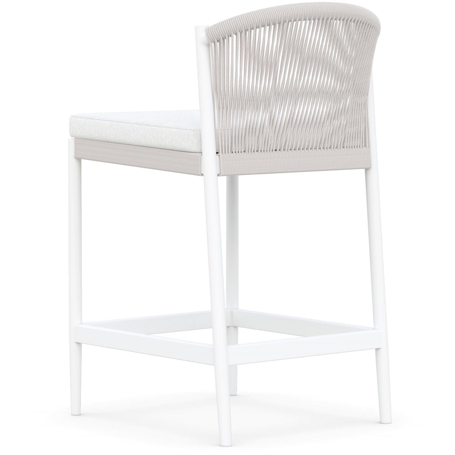 Azzurro Living Catalina Woven Rope Counter Stool in Sand/Cloud - Back - White Background thumbnail